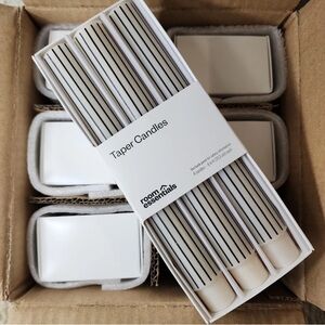 Room Essentials Striped Taper Candles - Black and White - 2 pack